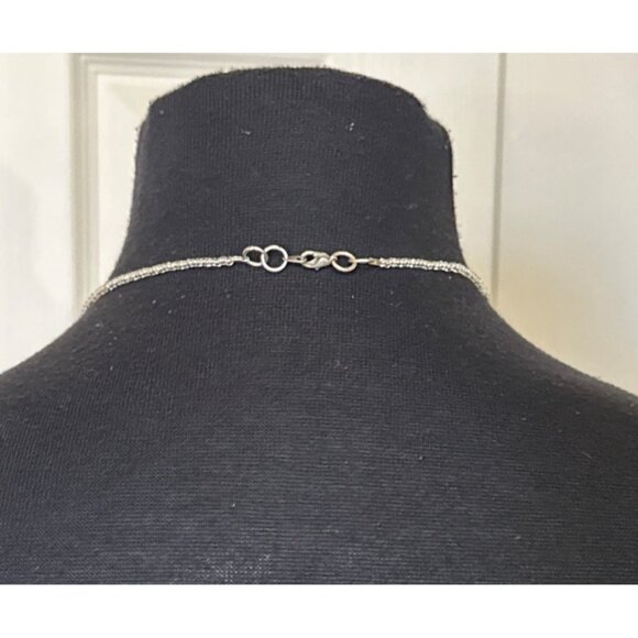 Unbranded Silver Fashion Necklace w/Clear Color Teardrop Shape Charm 14" Height - Picture 2 of 11